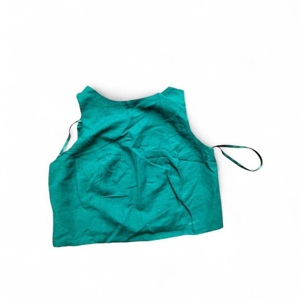 LOFT Crop Top Size 10 Emerald Green Cross Back Tie Strap NWT $59.95